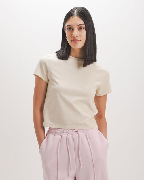 Playera Manga Corta Beige