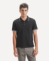 Polo Slim Caqui,NEGRO