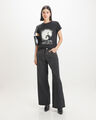Wide Leg Jeans Brillos,NEGRO