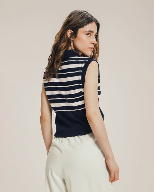 Polo Sin Manga Azul