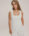 Blusa Escote Cuadrado Blanca,BLANCO