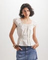 Blusa Azul Tejida,BLANCO