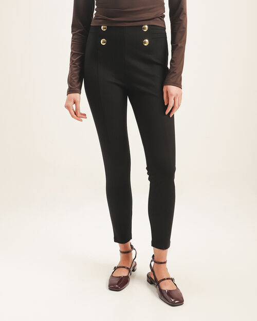 Leggings Negro Botones
