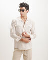 Camisa Beige Bolsillos,CRUDO