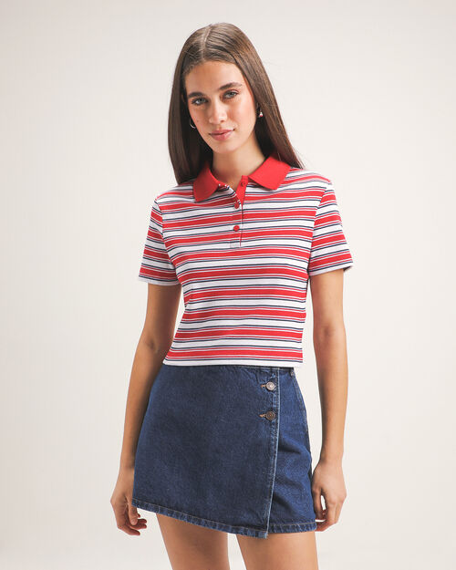 Polo Cropped Rayas