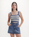 Crop Top Tejido,AZUL ACERO