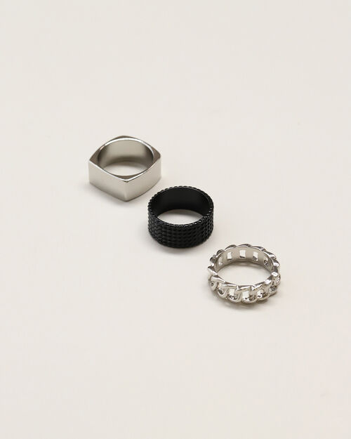 Set Anillos Plateado