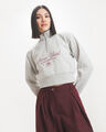 Sudadera Cropped Rayas,GRIS