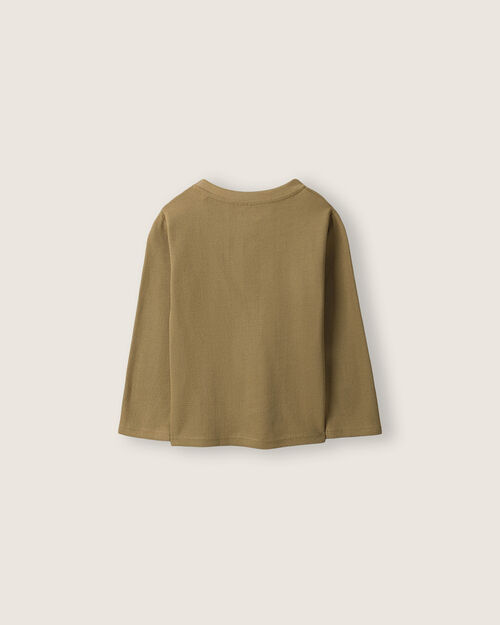 Playera Cuello Henley Café