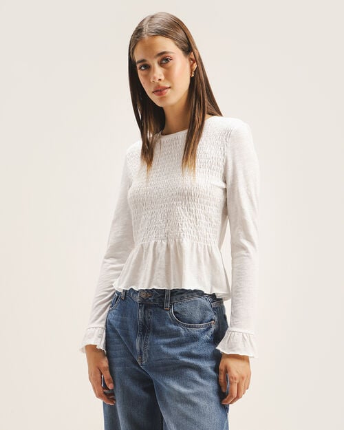 Blusa Blanca Volantes