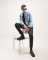 Camisa Textura Denim,AZUL PASTEL
