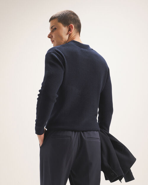 Polo Azul Manga Larga