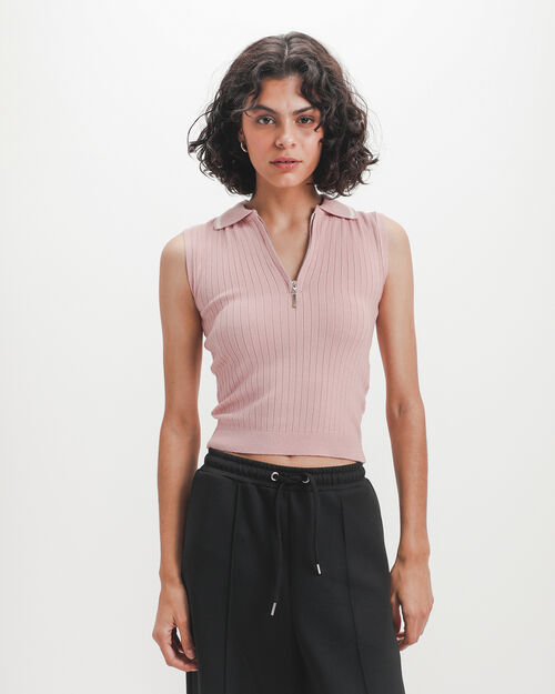 Polo Rosa Sin Mangas