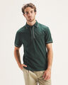 Polo Manga Corta Beige,VERDE BOSQUE