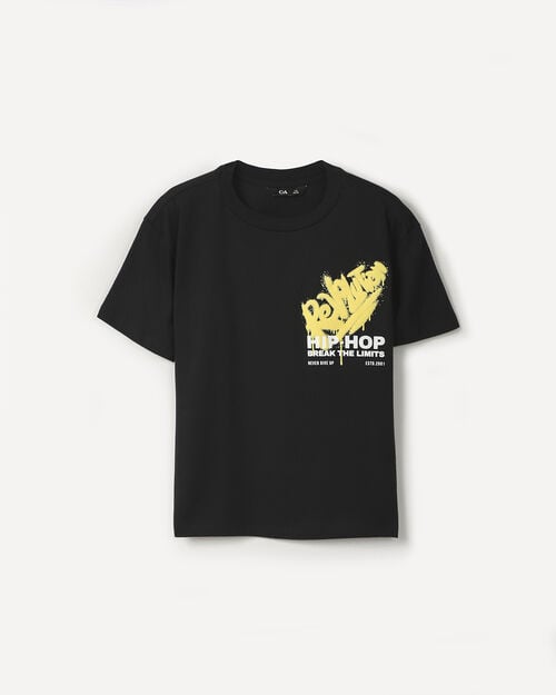 Playera Negra Relaxed