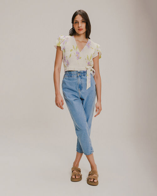 Jeans Baggy Paper Bag Cropped