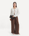 Pantal&oacute;n Jaretas Wide Leg,CAFE