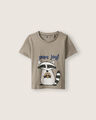 Playera Beige Manga Corta,GRIS