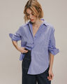 Camisa Oversize Blanca Rayas,AZUL ACERO