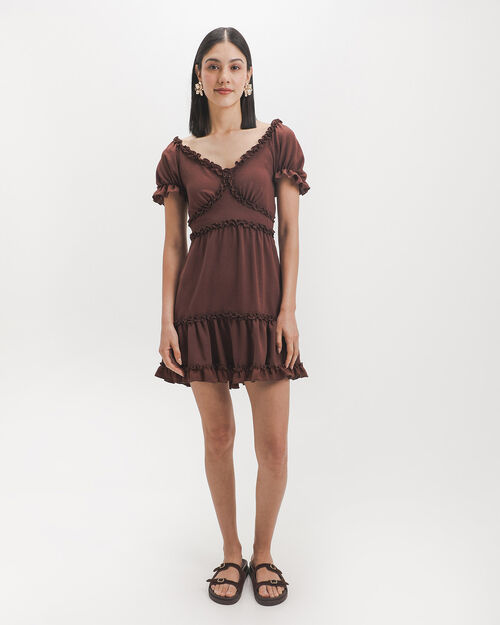 Vestido Corto Caf&eacute;