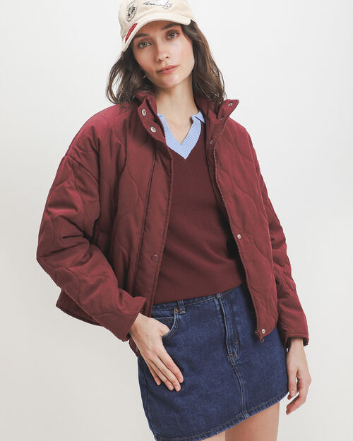 Chamarra Roja Abullonada