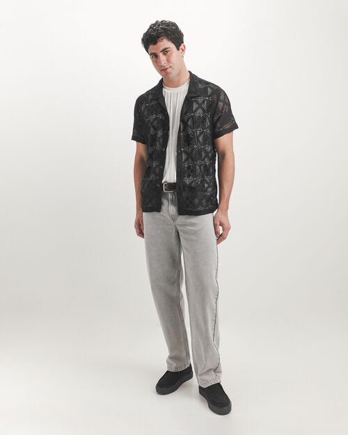 Camisa Regular Negra