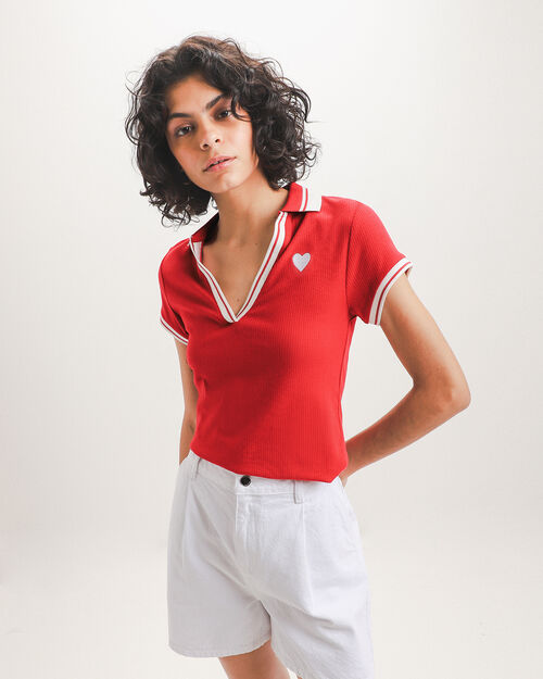 Polo De Punto Rojo
