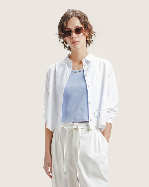 Camisa Blanca Eyelet