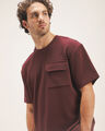 Playera Negra Fit Relaxed,ROJO OBSCURO