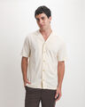 Camisa Beige Manga Corta,BEIGE