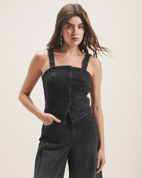 Top Mezclilla Con Tirantes