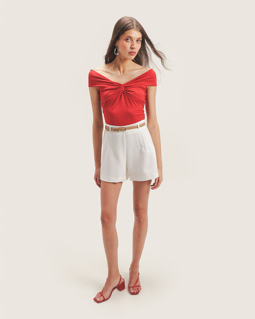 Top Rojo Drapeado