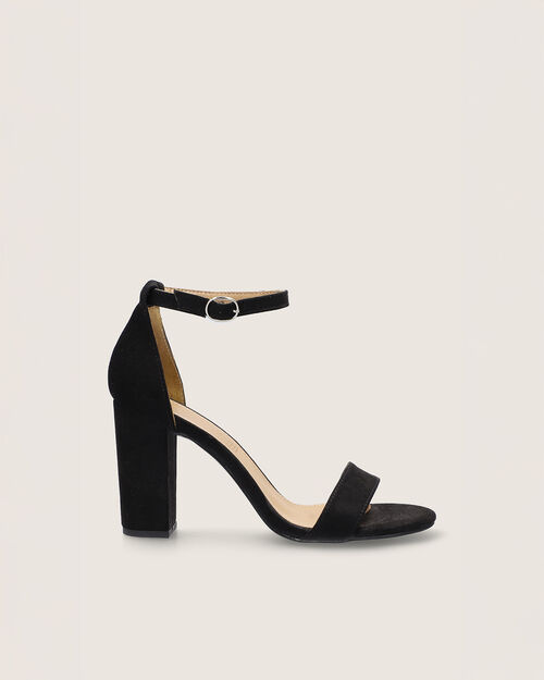 Tacón Sandalias Negro Hebilla