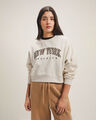Sudadera Cropped Animal Print,CREMA