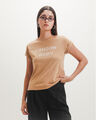 Playera Amarilla Estampada,CAFE CLARO