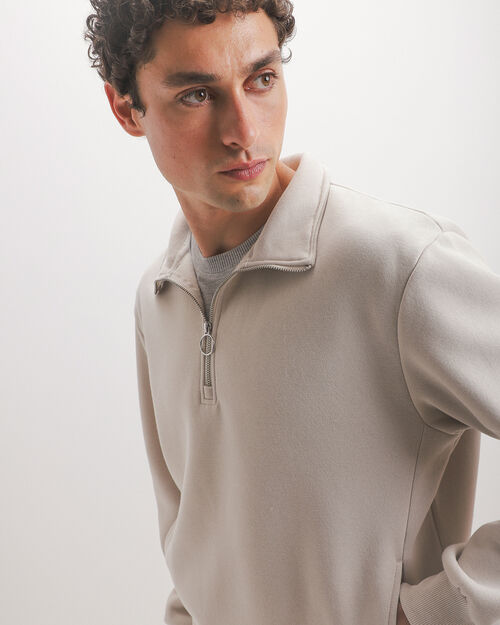 Sudadera Half Zipper Blanca