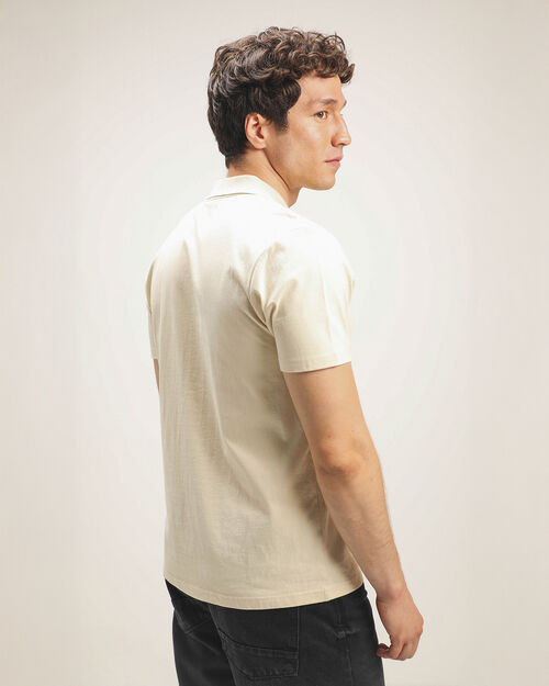 Polo Manga Corta Beige
