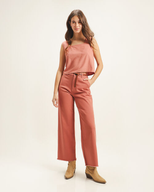 Pantalón Fit Straight Rosa