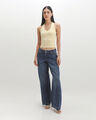 Jeans Fit Wide Leg,AZUL MARINO