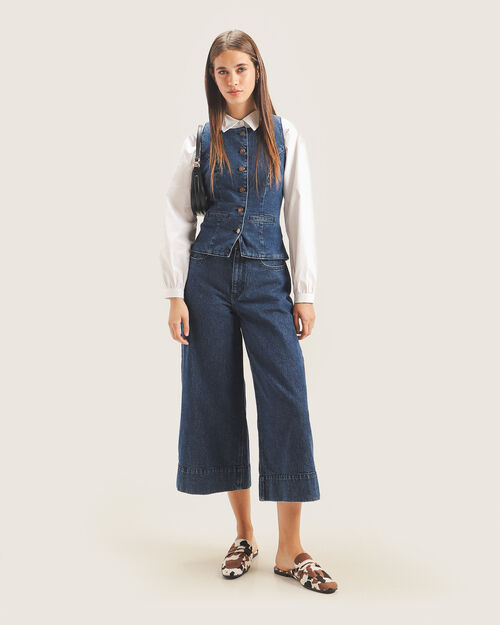 Jeans Azul Fit Culotte