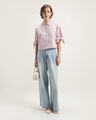 Jeans Fit Wide Leg Pinzas,AZUL PASTEL