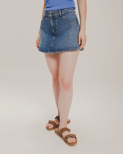 Short Falda De Mezclilla Azul