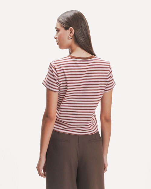 Playera Caf&eacute; Rayas