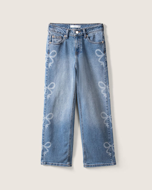 Jeans Wide Leg Moños
