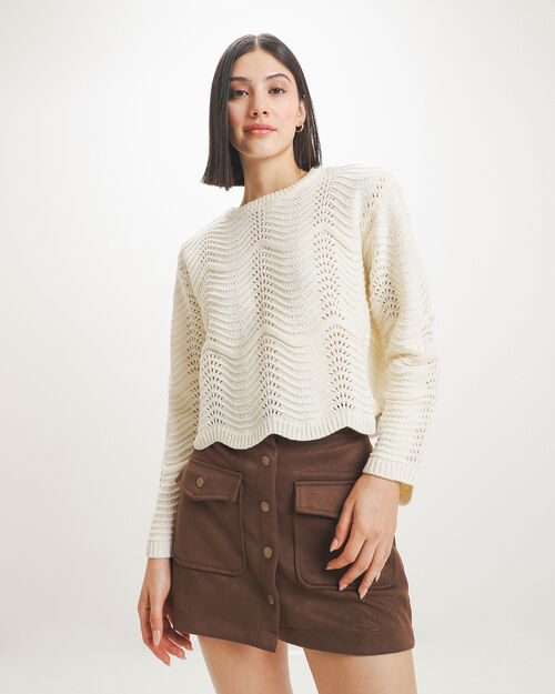 Top Beige Tejido