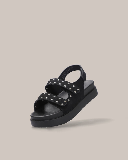 Sandalias Planas Tiras Negras