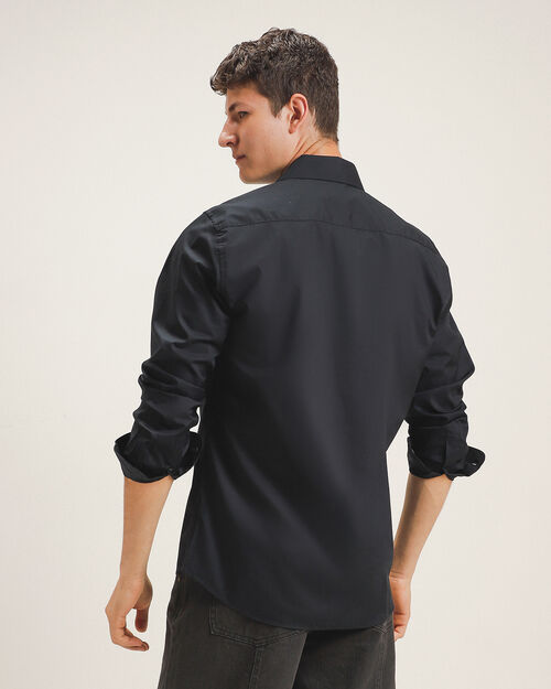 Camisa Formal Negra S&oacute;lida