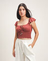 Blusa Cropped Beige,NARANJA TERRACOTTA