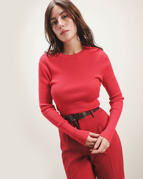 Top Rojo Manga Larga