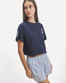 Playera Cropped Snoopy,AZUL MARINO
